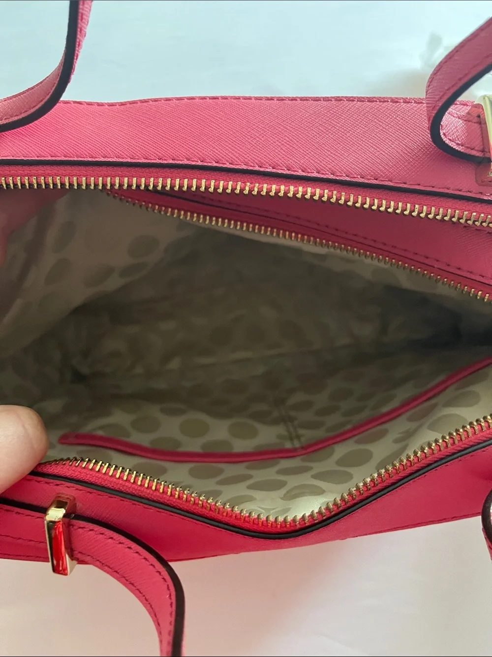 kate spade Bright Pink Saffiano Satchel with Gold Hardware